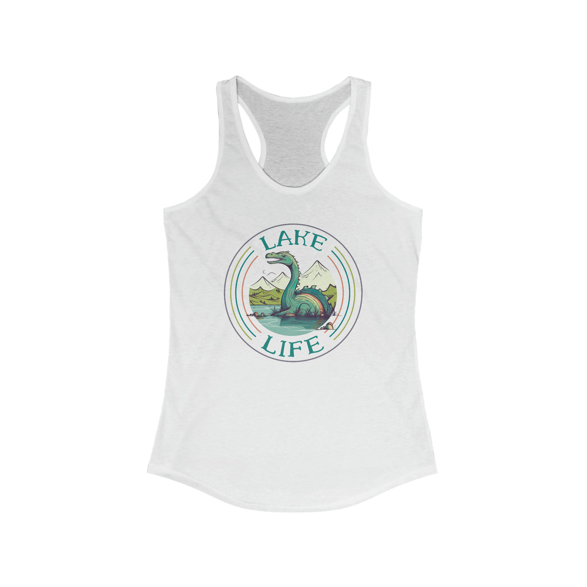 Loch Ness Monster Funny Lake Life Shirt | Lake Vacation Shirt | Lake House Gift | Women's Slim-fit Racerback Tank Top