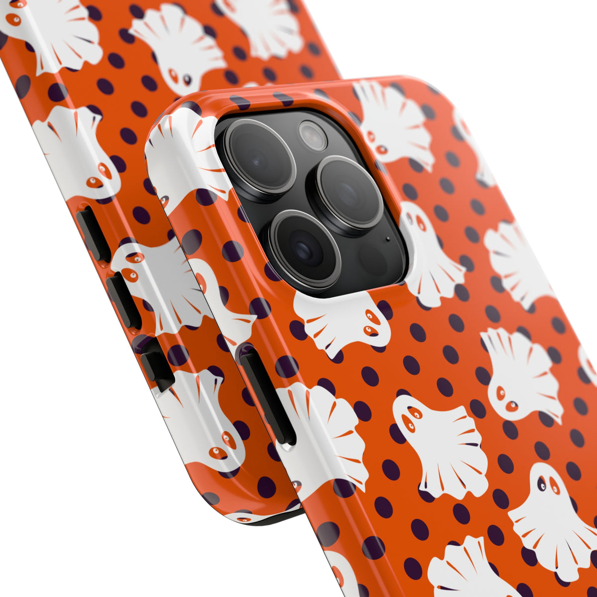 Cute Ghost Halloween iPhone Case | iPhone  15 14 13 12 11 Phone Case | Polka Dot Halloween Gift | Tough Impact-resistant Phone Case