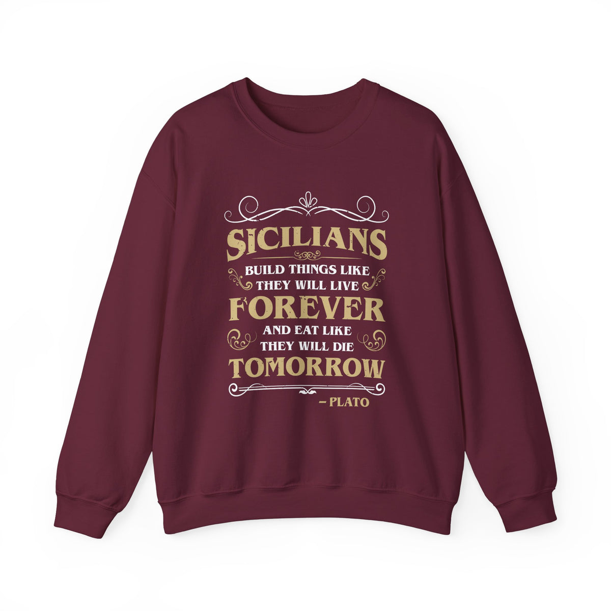 Sicilian Plato Quote Italian Sweatshirt | Sicily Italy Gift | Unisex Crewneck Sweatshirt