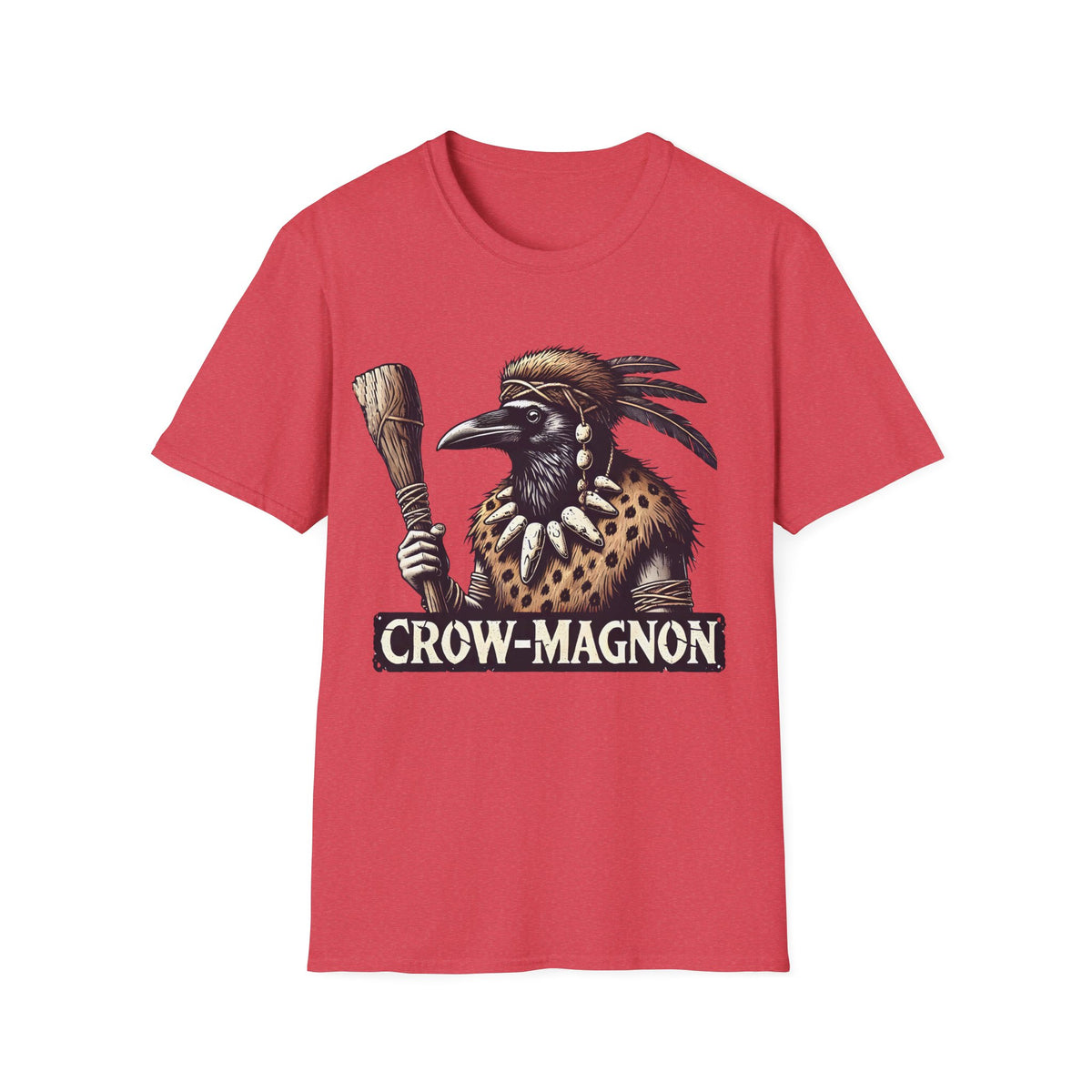 Crow-magnon Funny  Caveman Crow Meme Shirt | Funny Corvid Bird Shirt | Crow Art Bird Lover Gift |  | Unisex Soft Style T-shirt