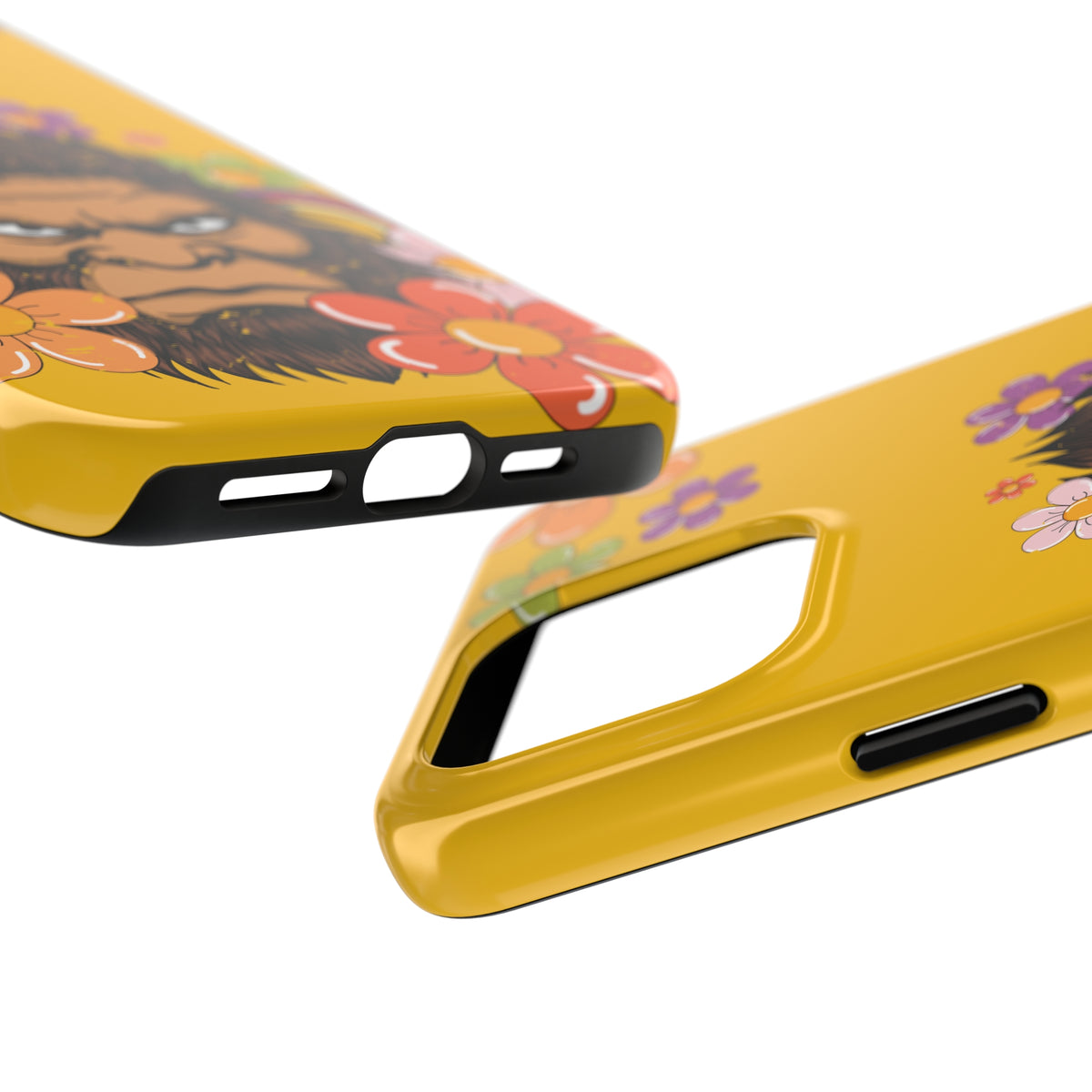 Retro 70s Floral Bigfoot iPhone Case 15 14 13 12 11 | Bigfoot Lover Gift | Tough Phone Case