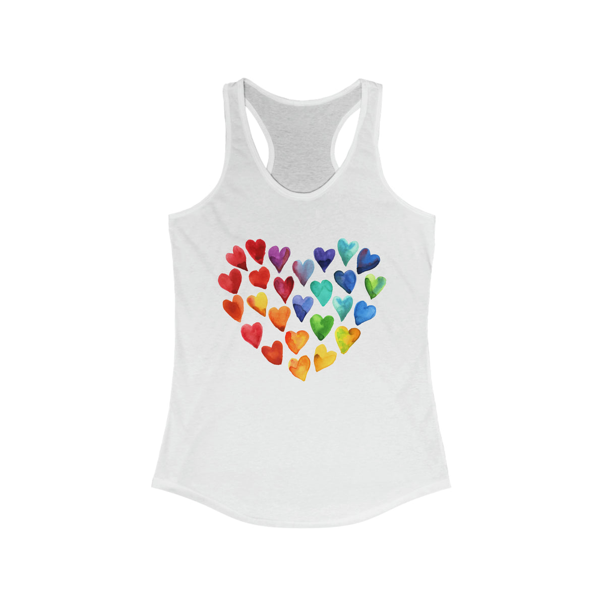Watercolor Art Hearts Love Aesthetic Shirt | Valentine's Day Gift | Women's Ideal Racerback Tank Top