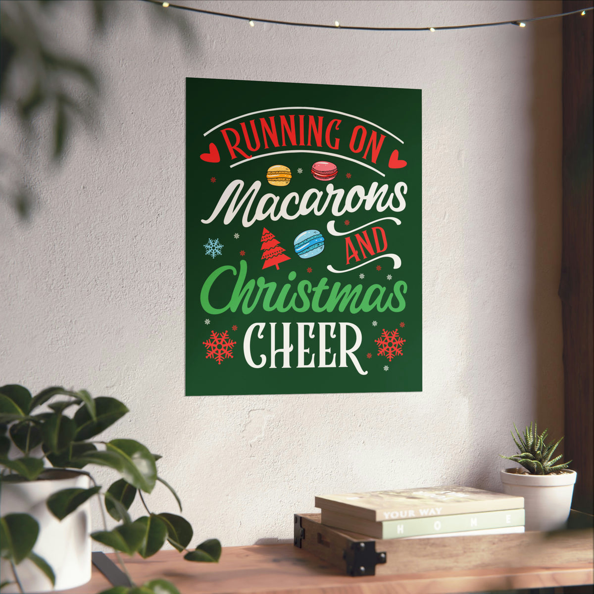 Macarons & Christmas Cheer Baking Wall Art Print| Cookie Baking Gifts | Premium Matte Art Print Home Decor