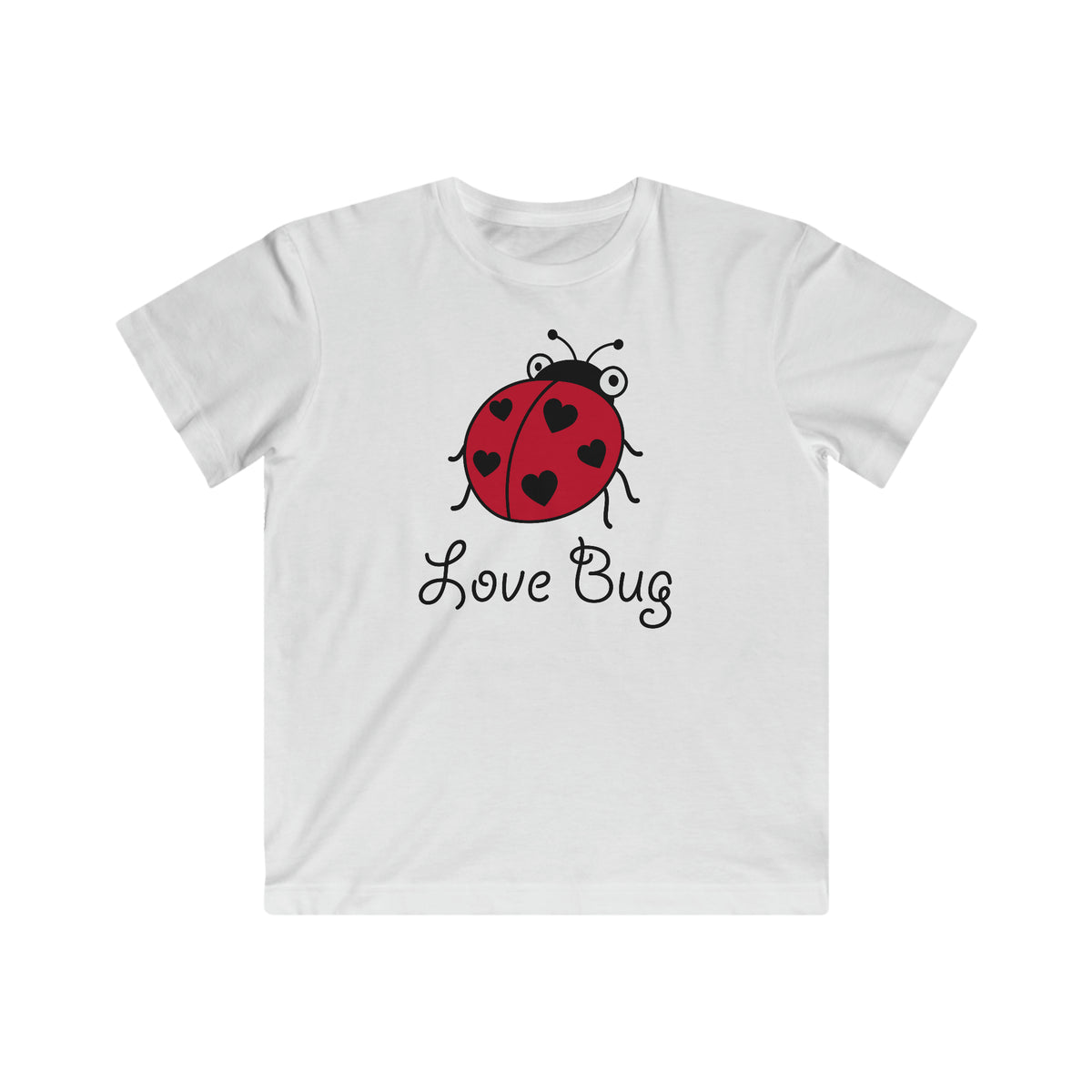 Love Bug Lady Bug Valentine's Day Shirt | Ladybug Nature Gift | Kids Youth Fine Jersey Tee