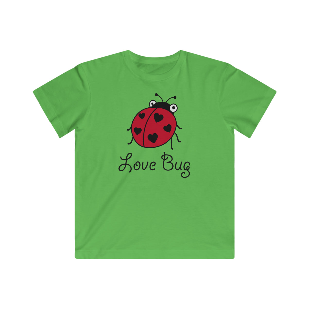 Love Bug Lady Bug Valentine's Day Shirt | Ladybug Nature Gift | Kids Youth Fine Jersey Tee