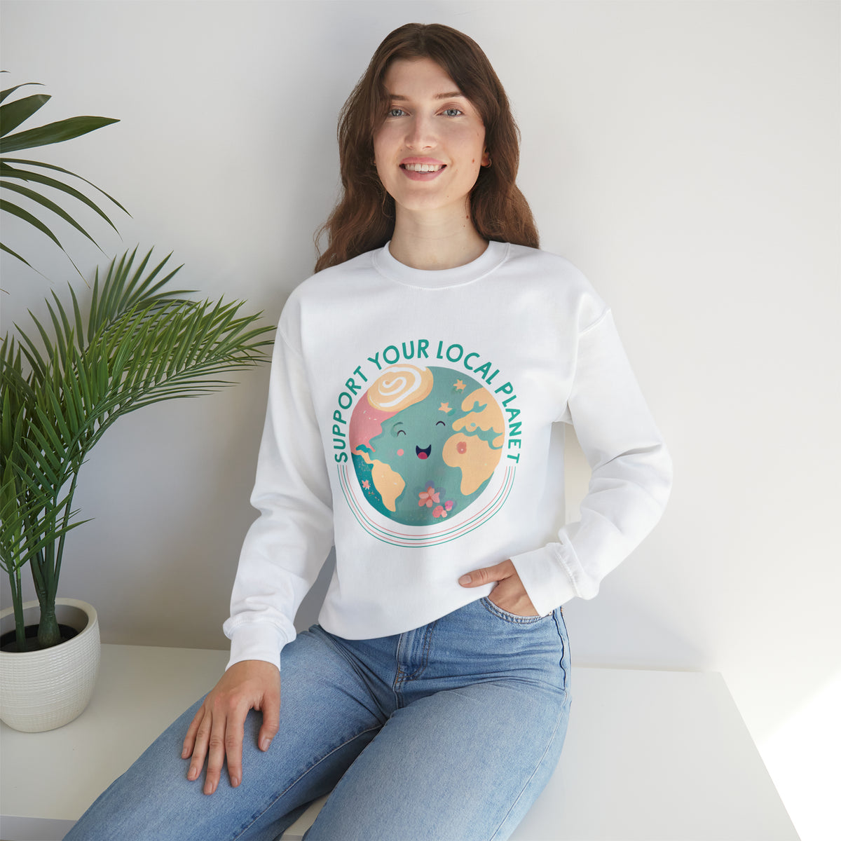 Support Your Local Planet Earth Day Shirt | Kawaii Style shirt | Nature Shirt | Gift For Her | Unisex Crewneck Sweatshirt