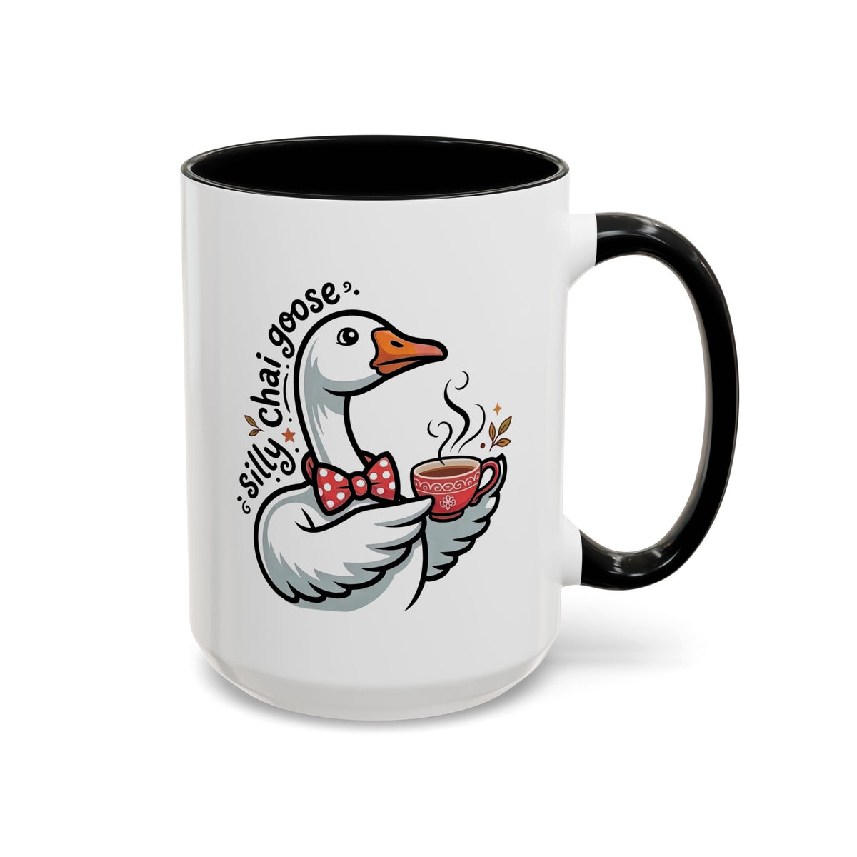 Silly Chai Goose Accent Mug | Funny Goose Meme Coffee Cup | Chai Tea Lover Gift | 11oz 15oz Red Black Mug
