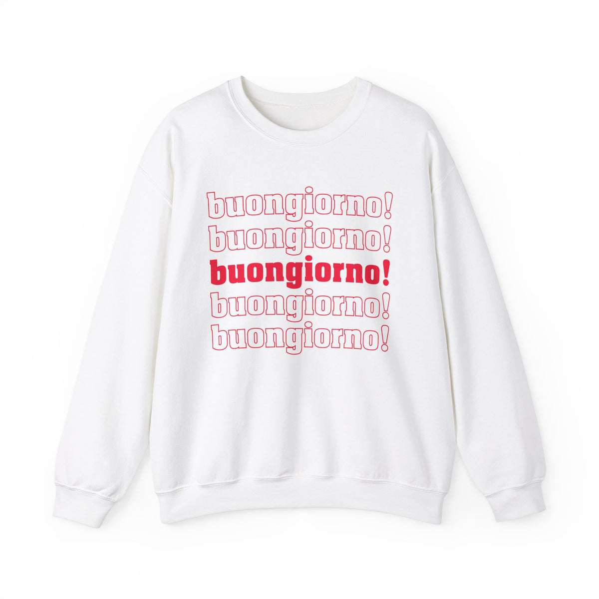 Buongiorno Good Morning Italian Phrase Shirt | Italy World Travel Gift | Unisex  Crewneck Sweatshirt
