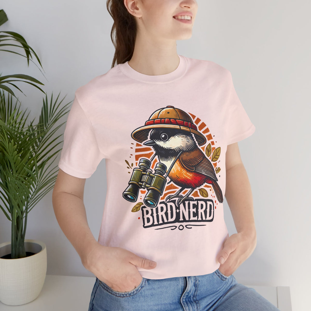 Funny Bird Nerd Robin Shirt | Bird Watcher Shirt | Bird Watching Gift | Ornithology Shirt | Cute Bird Gift | Unisex Jersey T-shirt