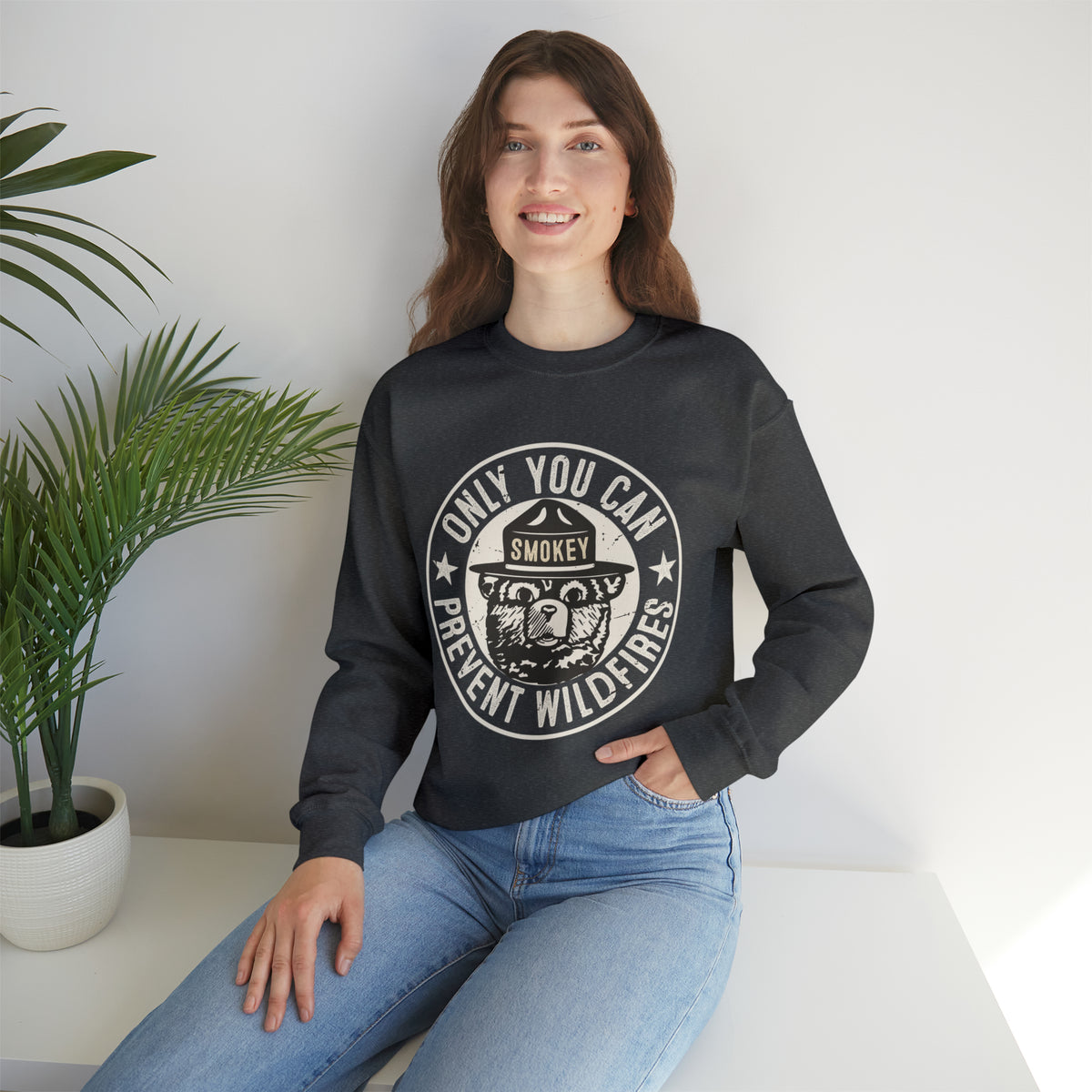 Smokey Bear Prevent Wildfire Camping Shirt | Unisex Crewneck Sweatshirt