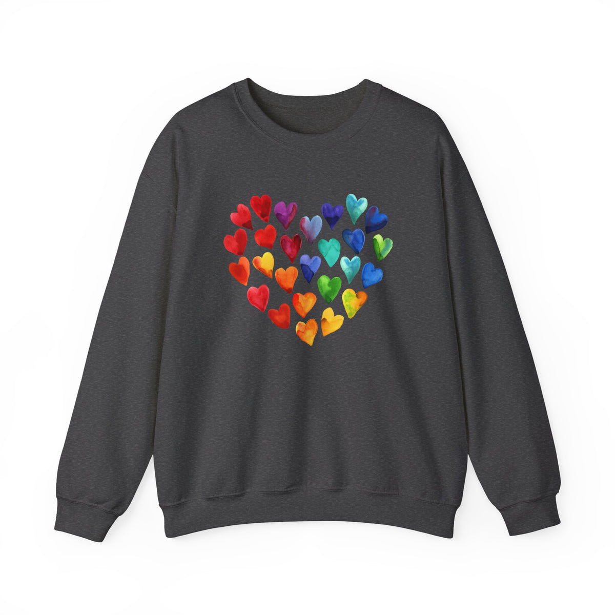 Watercolor Art Hearts Love Sweatshirt | Valentine's Day Gift | Unisex Crewneck Sweatshirt