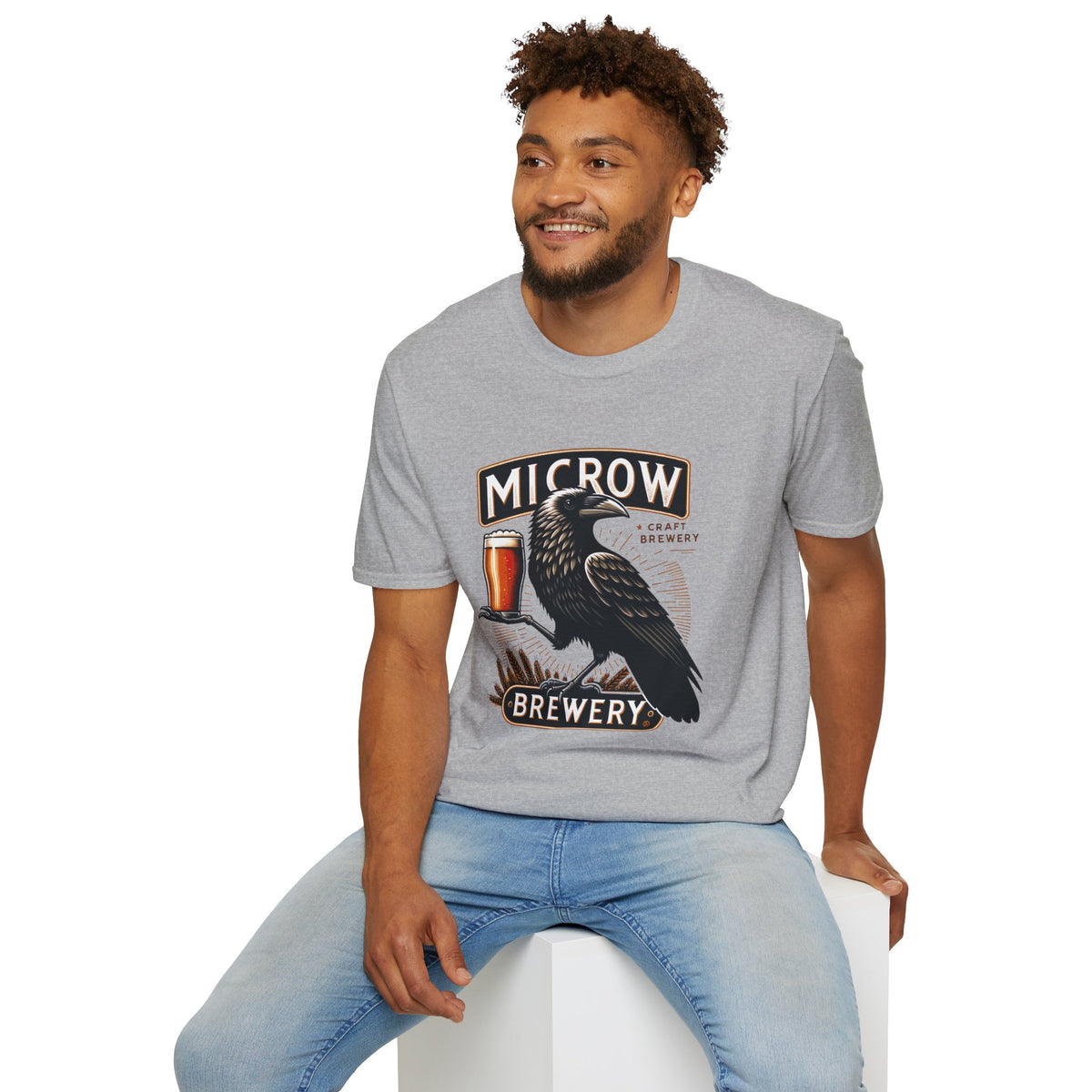 Funny Beer Shirt | Retro Crow Shirt | Bird Lover Gift | Microbrewery Craft Beer Shirt | Unisex Soft Style T-shirt