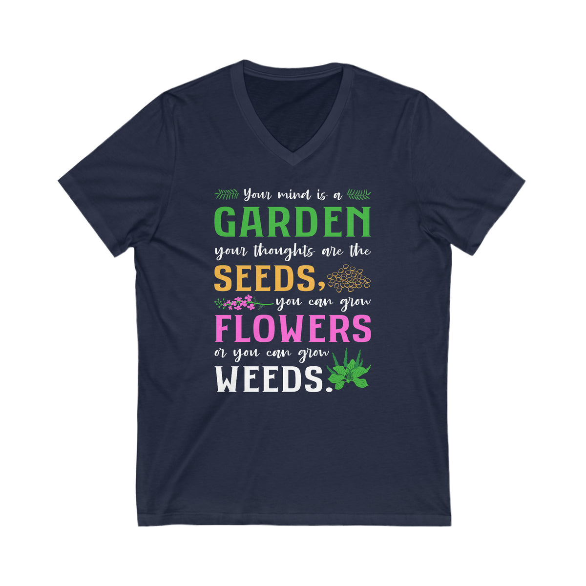 Garden Mindfulness School Psychologist Shirt | Mindfulness Gift | Unisex Jersey V-neck T-shirt