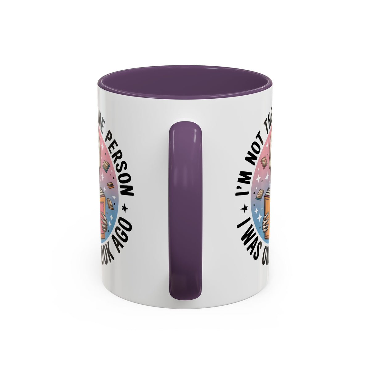 Skeleton Book Accent Coffee Mug | I'm Not The Same Person I Was One Book Ago | Book Lover Gift