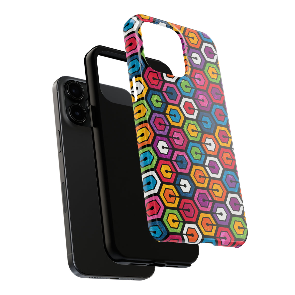 High Tech Geometric iPhone 15 14 13 12 11 Case (all models) | Geometric Design | Tough Phone Case