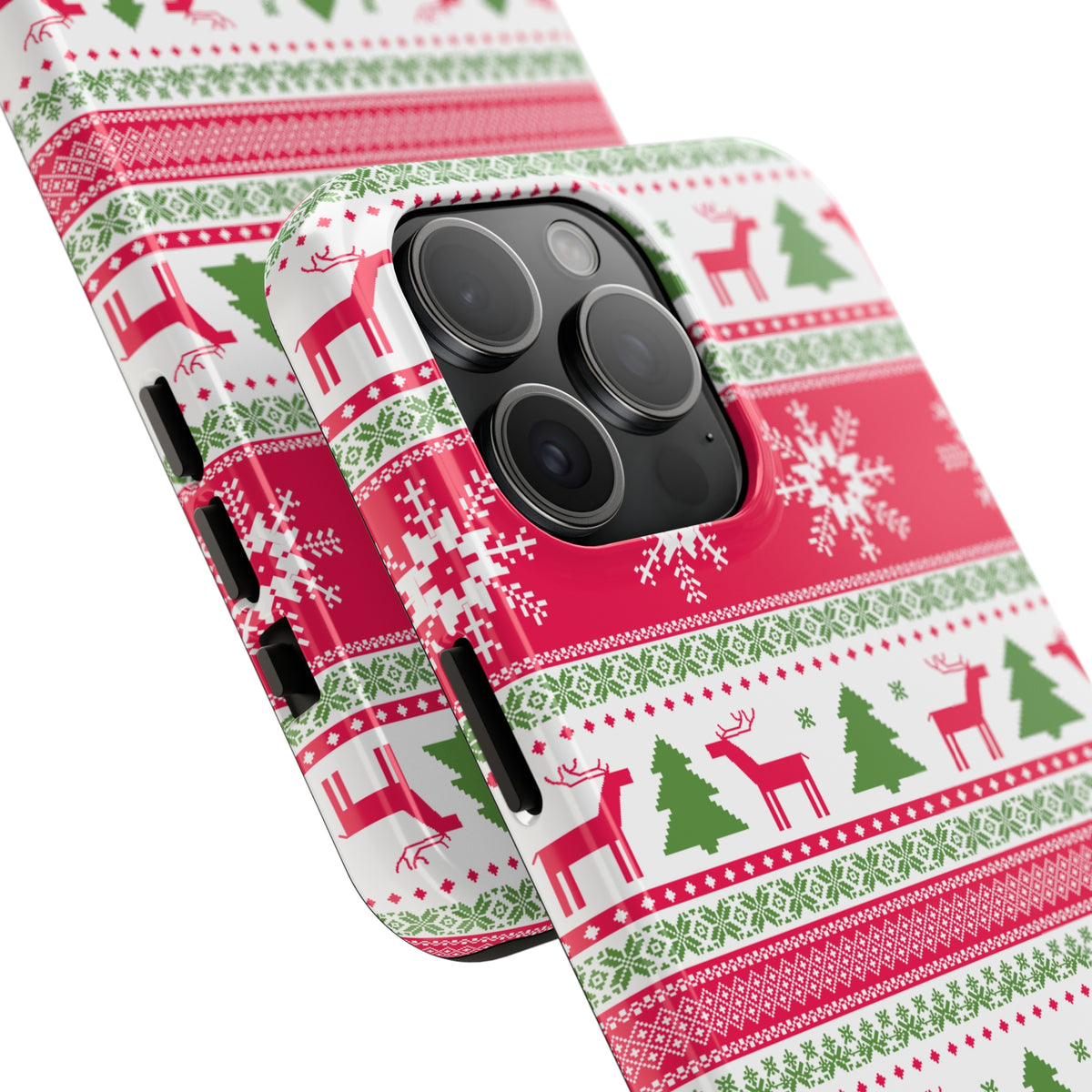 Ugly Christmas Winter iPhone Case | iPhone 15 14 13 12 11 Phone Case | Reindeer Christmas Gift | Tough Impact-resistant Phone Case