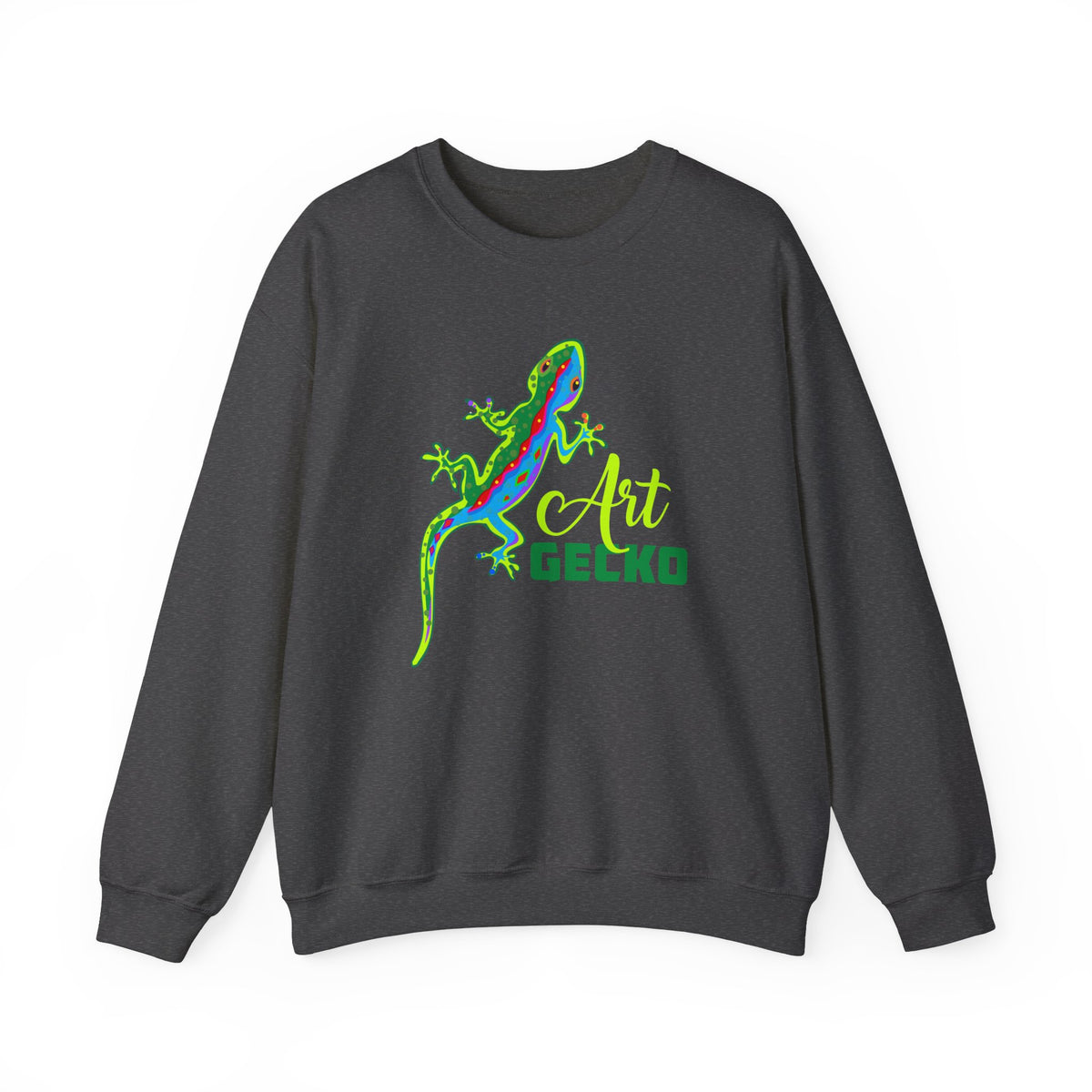 Gecko Lizard Neon Line Art Tropical Shirt | Art Nature Gift | Unisex Crewneck Sweatshirt