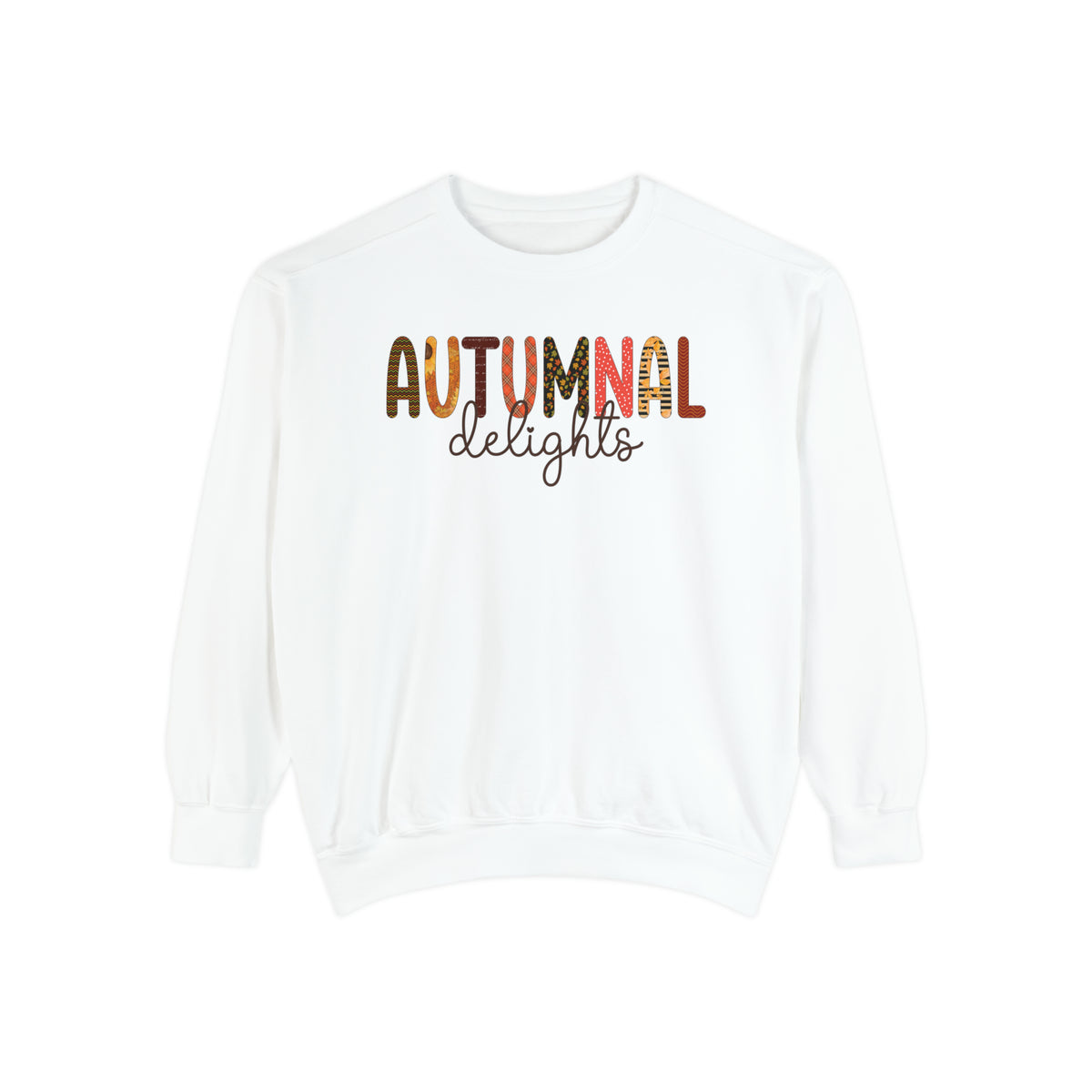 Autumnal Delights Fall Sweatshirt | Cute Fall Shirts | Unisex Garment-Dyed Sweatshirt