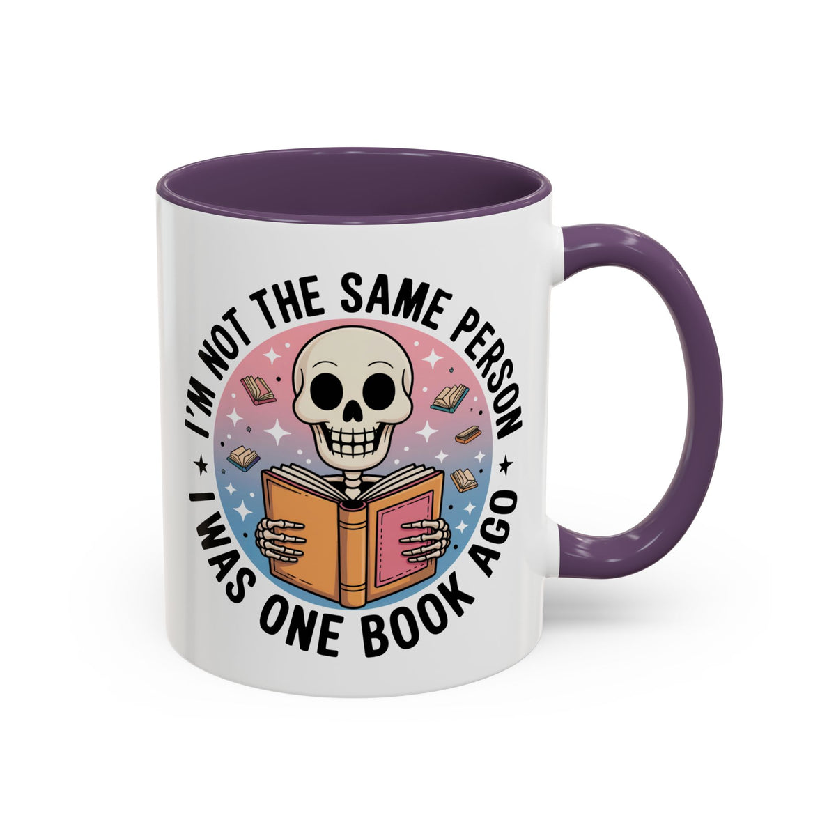 Skeleton Book Accent Coffee Mug | I'm Not The Same Person I Was One Book Ago | Book Lover Gift