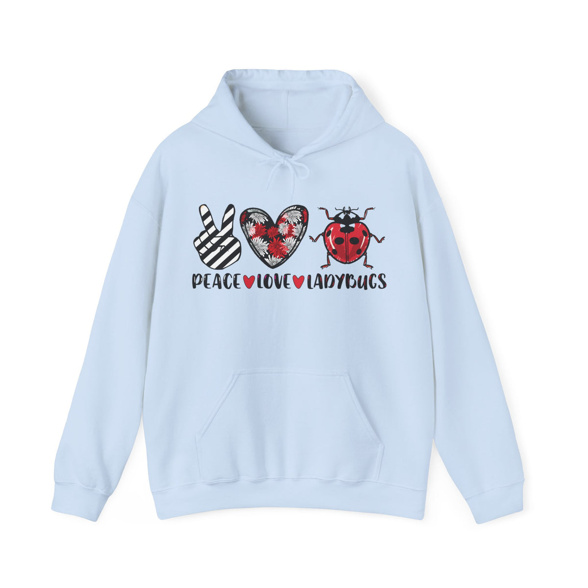 Peace Love Ladybug Gifts,  Insect Shirt, Lady Bug Nature Shirt, Unisex Hooded Sweatshirt