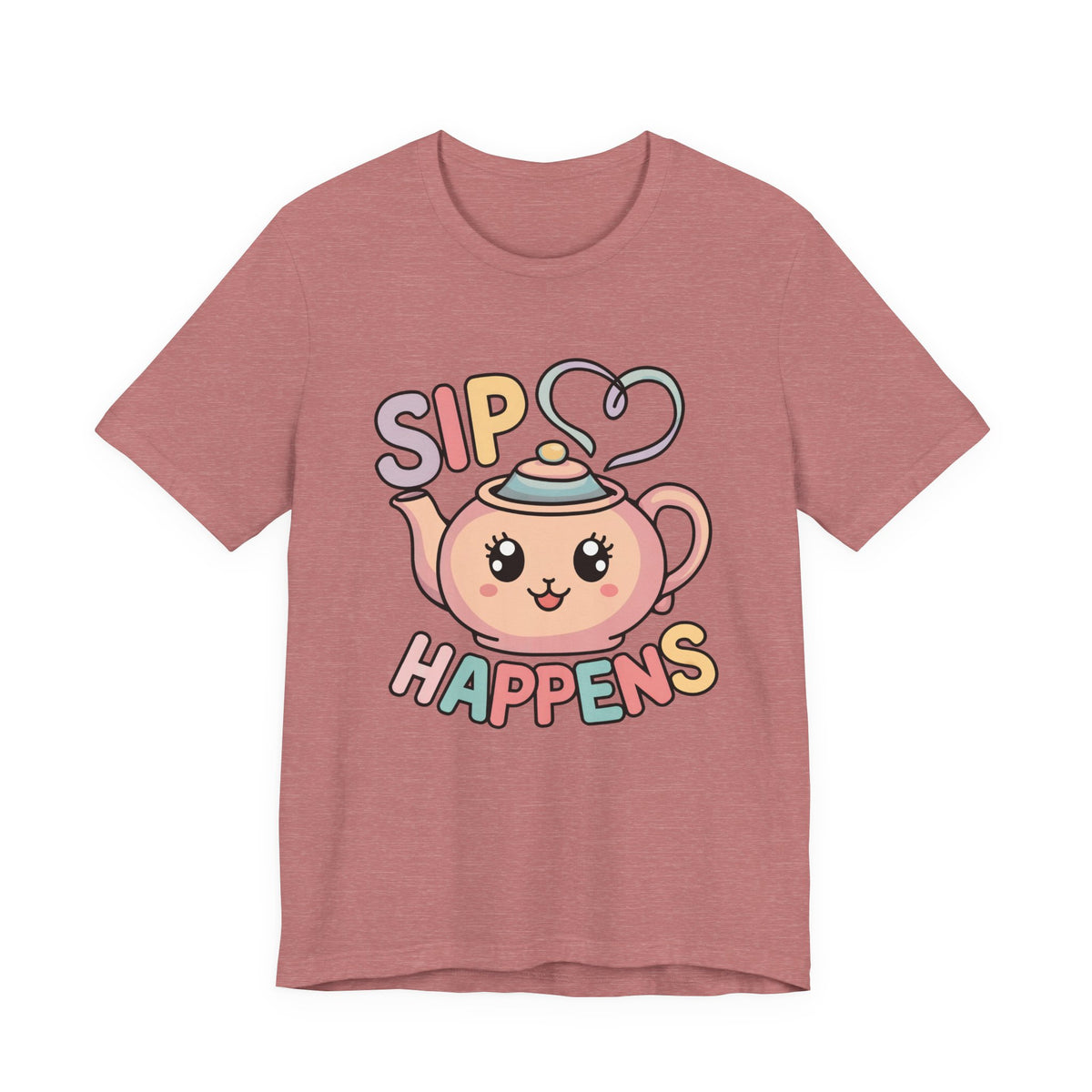 Sip Happens Kawaii Tea Shirt | Tea Lover Shirt | Unisex Jersey T-shirt