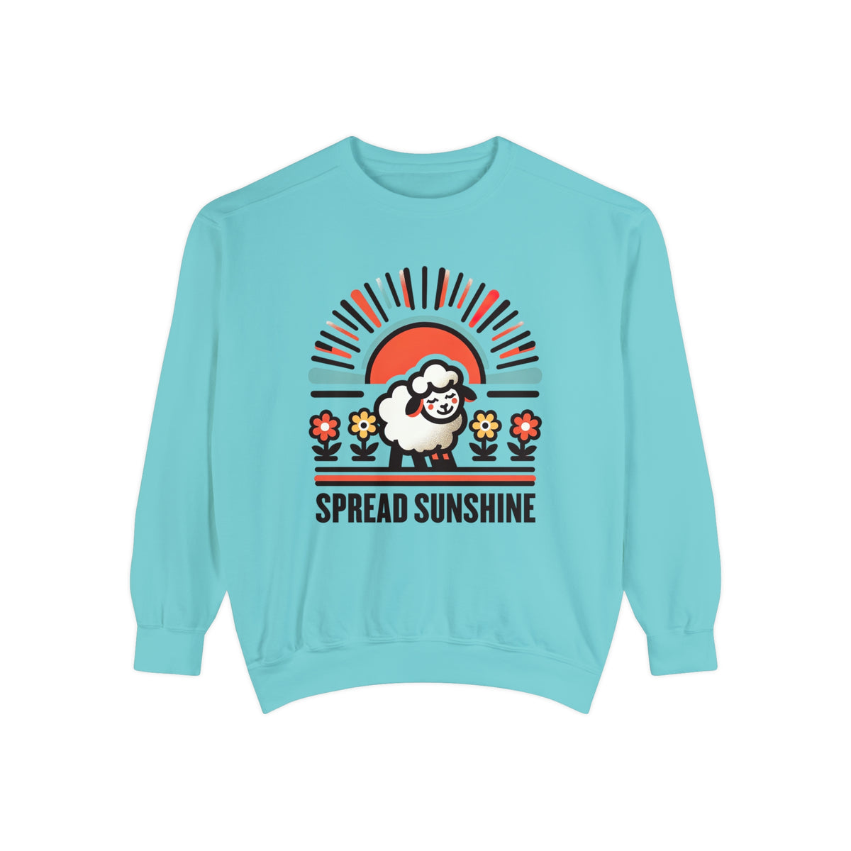 Spread Sunshine Cute Sheep Shirt | California Sunshine shirt | Nature Lover Gift | Unisex Garment-Dyed Sweatshirt
