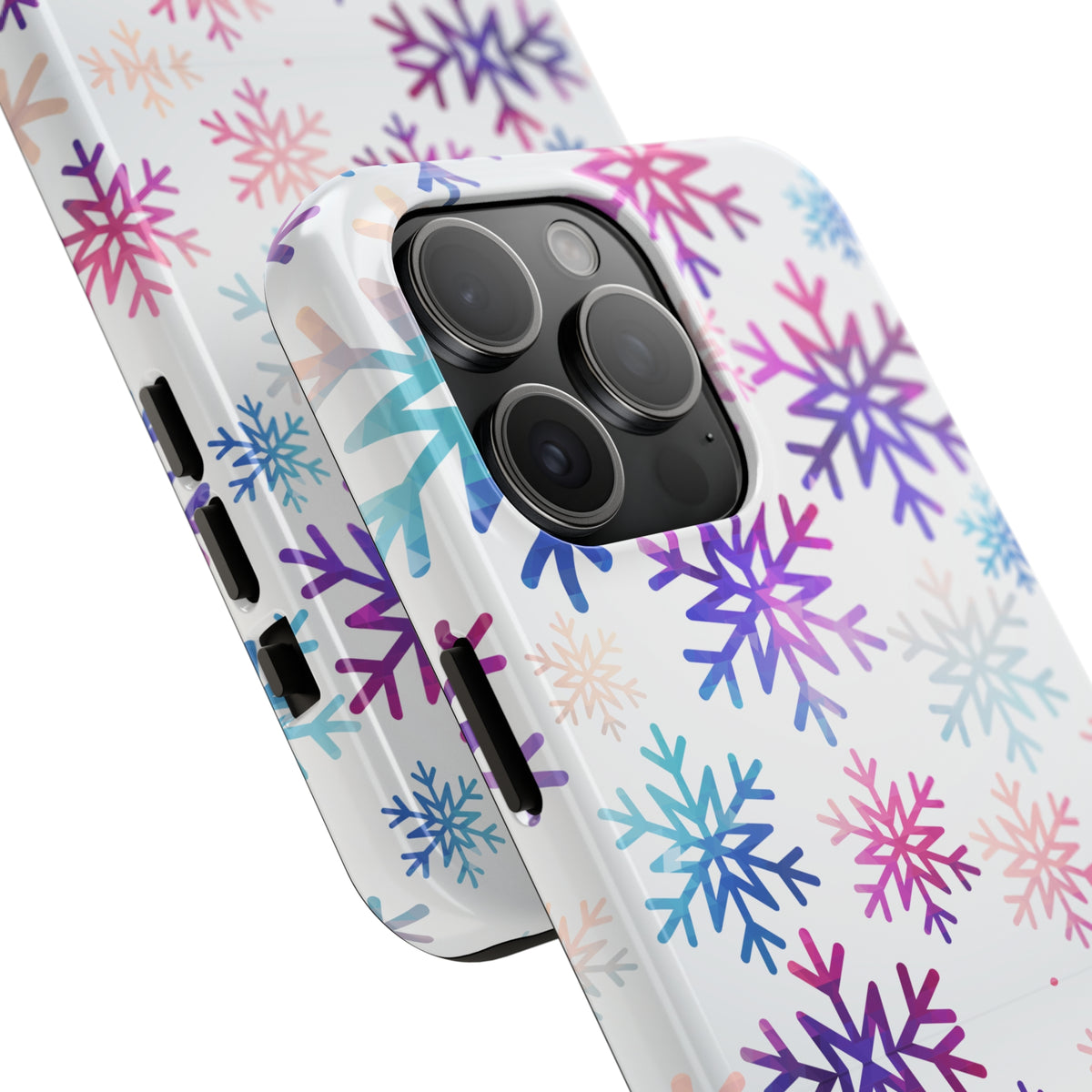 Purple Snowflake iPhone 15 14 13 12 11 Case (all models) | Iridescent Phone Case | Cute Winter Gift | Tough Phone Case
