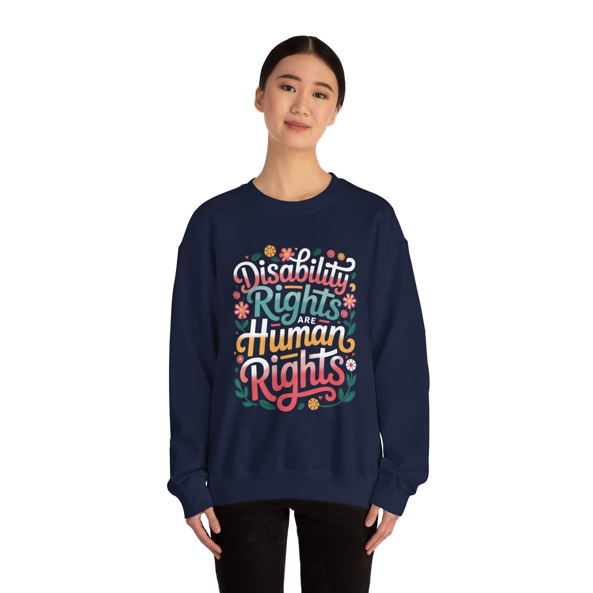 Disability Rights Are Human Rights Retro Crewneck Sweatshirt