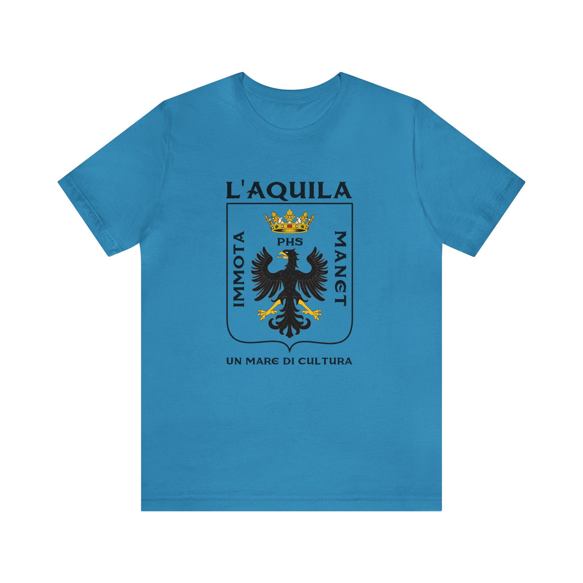 L'Aquila Italy Coat of Arms Shirt | Abruzzo Italian Travel Lover Gift || Bella Canvas Unisex Jersey T-shirt