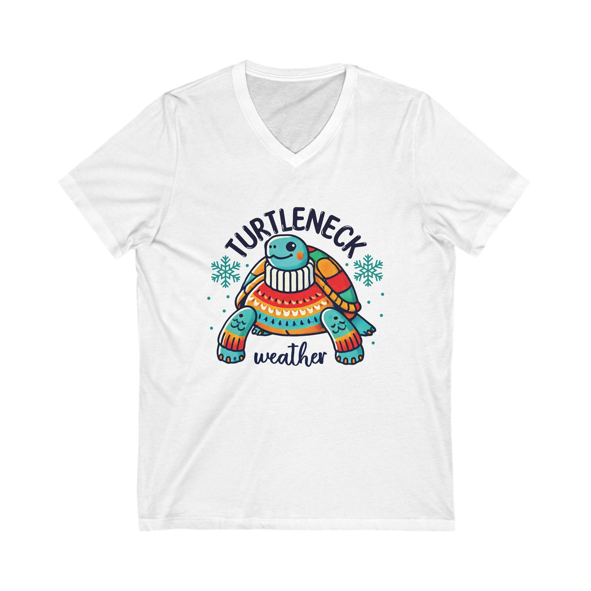 Turtleneck Weather Cute Turtle Shirt | Winter Shirt | Turtle Lover Gift | Unisex Jersey V-Neck T-shirt