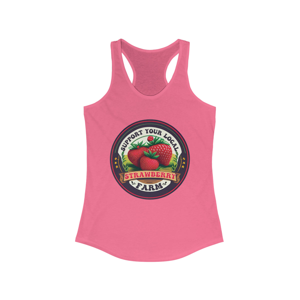 Support Your Local Strawberry Farm Shirt | Strawberry Shirt | Aesthetic Fruit Shirt | Cute Farm Gifts | Women's Slim Fit Racerback Tank