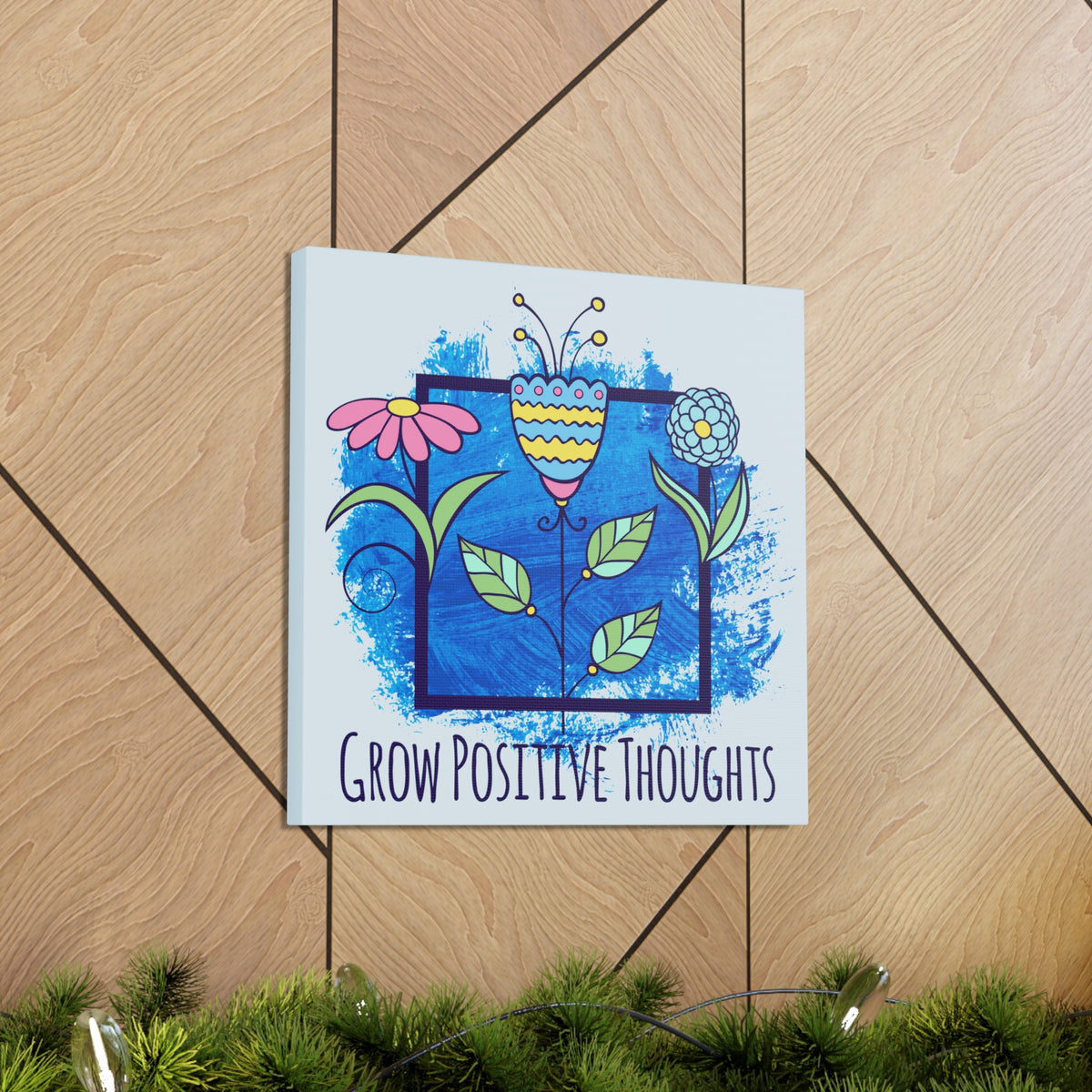 Positive Thoughts School Psychologist Wall Art | Mindfulness Psychology Gift  | Canvas Gallery Wraps Home Decor