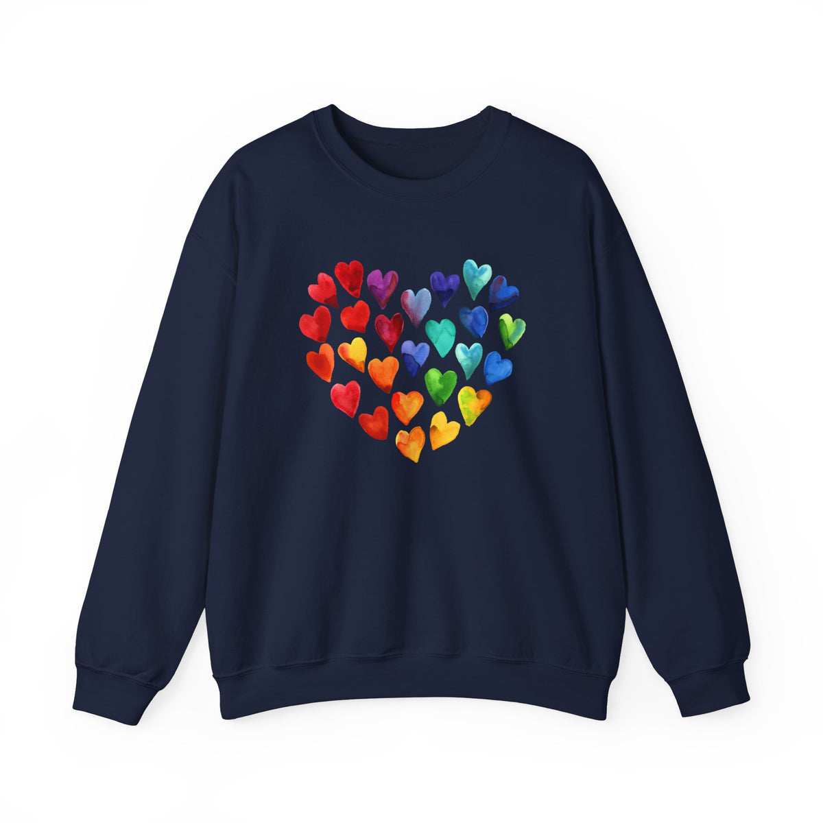 Watercolor Art Hearts Love Sweatshirt | Valentine's Day Gift | Unisex Crewneck Sweatshirt
