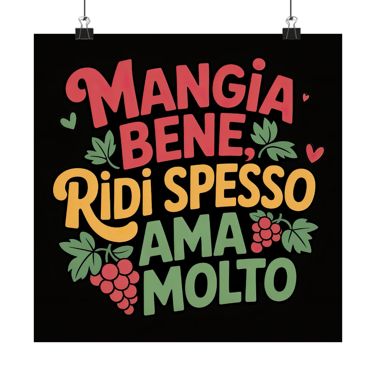 Mangia Bene Italian Saying Wall Art, Italian Food Lover Gift, Italy Travel Lover Matte Art Print