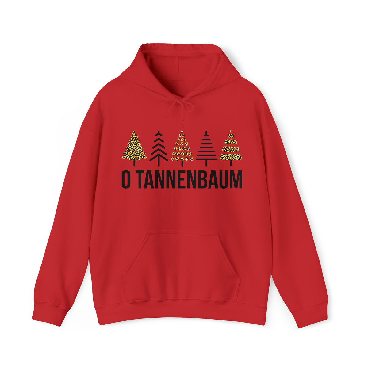 Tannenbaum Leopard Print Christmas Tree Shirt | German Christmas Gift | Unisex Hooded Sweatshirt