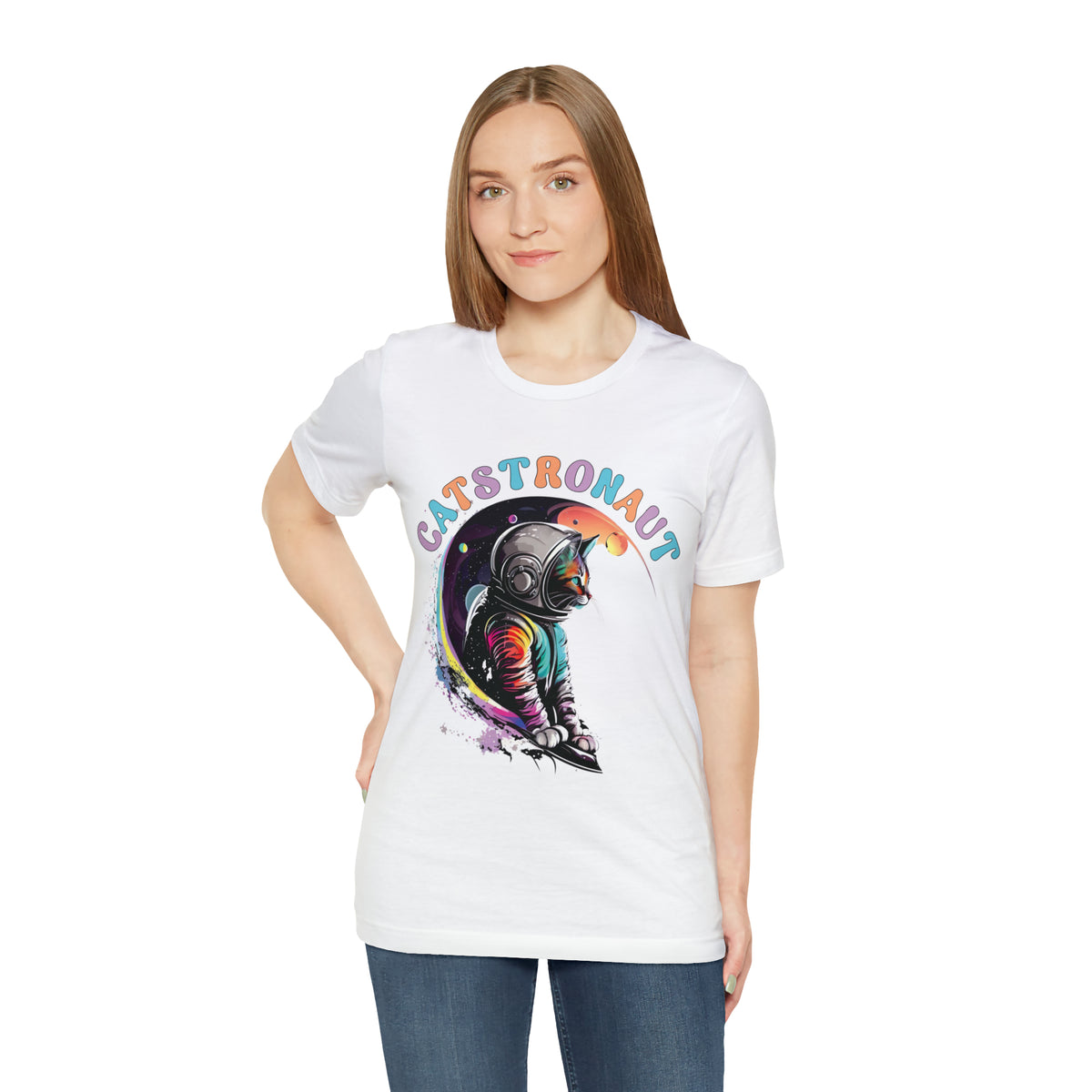 Catstronaut Funny Cat Shirt |Astronaut Shirt | Cat In Space Shirt | Cat Lover Gift | Nerd Gift | Unisex Jersey T-shirt