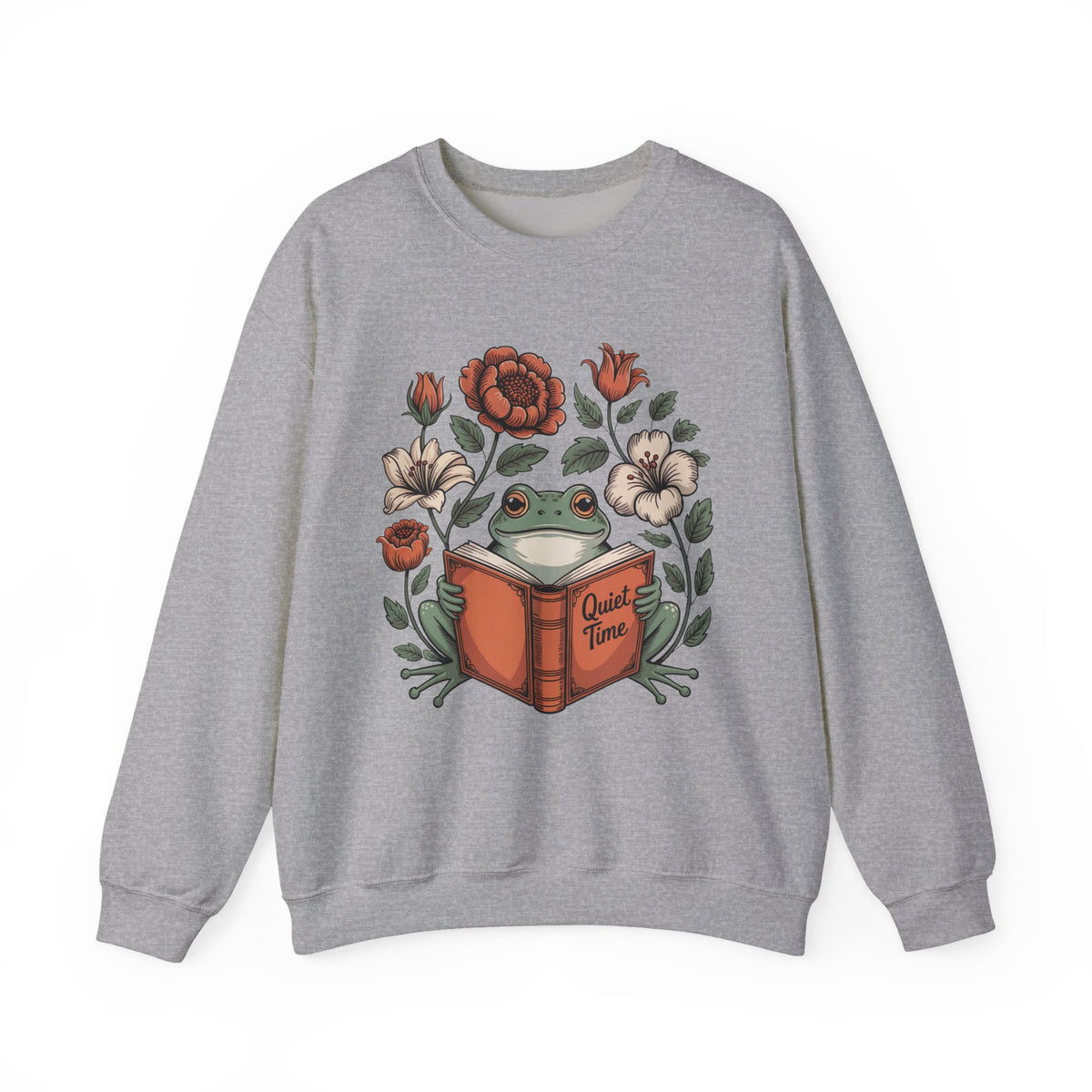 Cute Frog Bookish Shirt | William Morris Boho Reading Shirt | Unisex Crewneck Sweatshirt