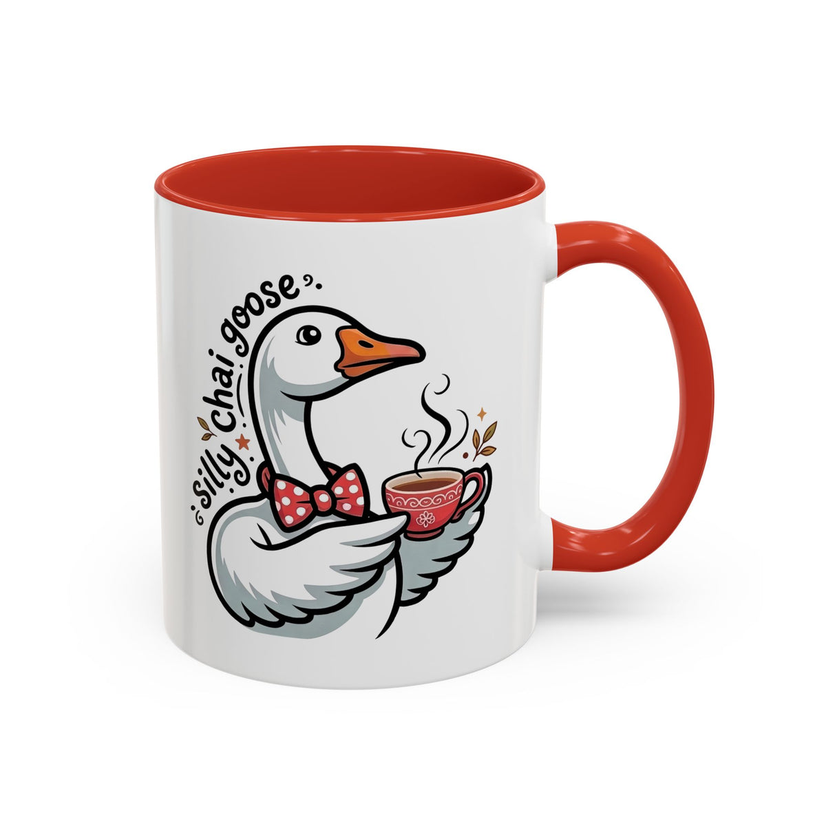 Silly Chai Goose Accent Mug | Funny Goose Meme Coffee Cup | Chai Tea Lover Gift | 11oz 15oz Red Black Mug