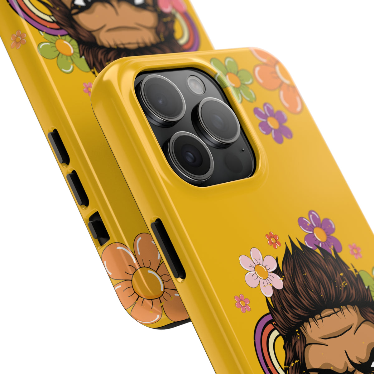 Retro 70s Floral Bigfoot iPhone Case 15 14 13 12 11 | Bigfoot Lover Gift | Tough Phone Case