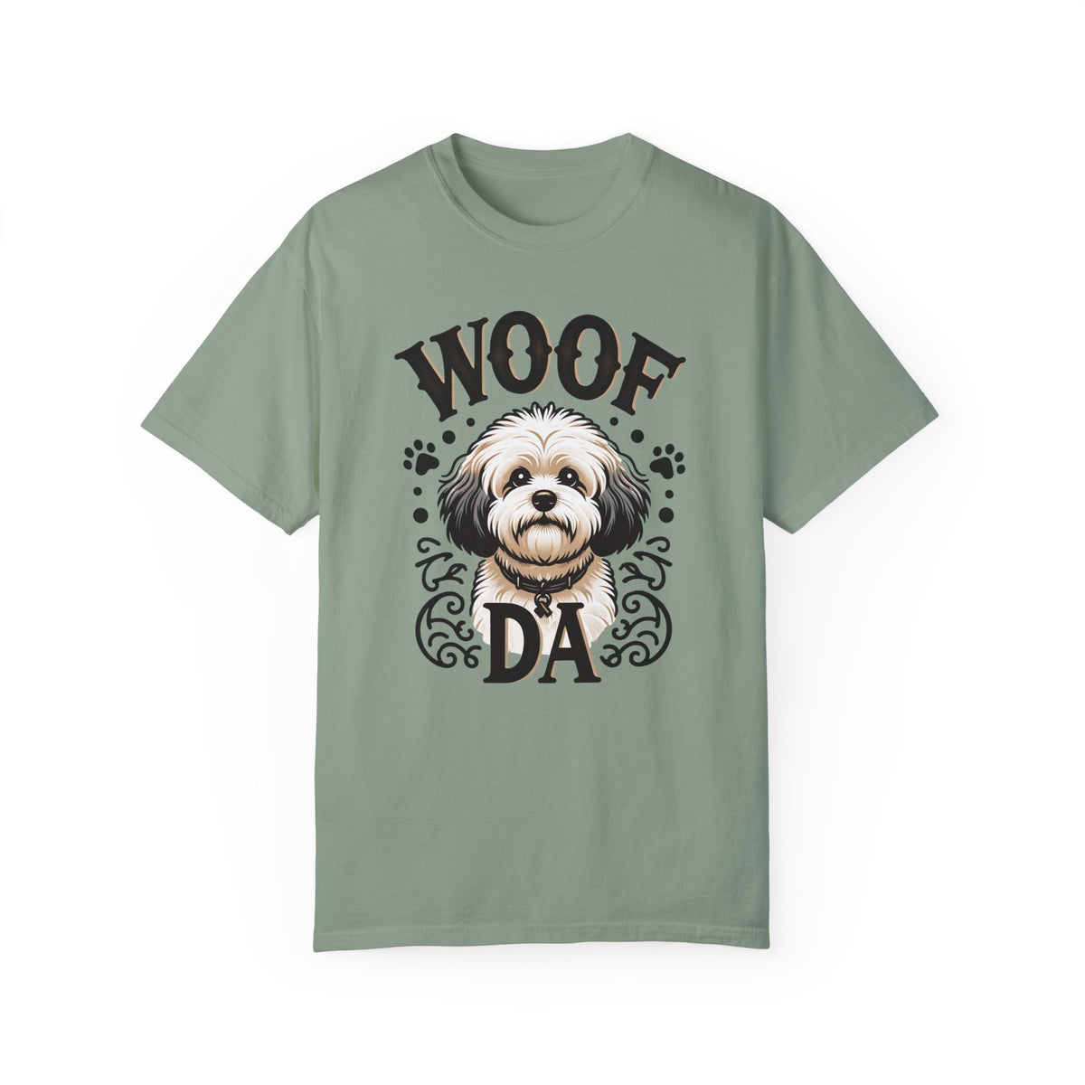 Woof Da Minnesota Dog Lover Shirt | Bichon Frisé Spaniel  Mix | Uff Da Norwegian Gift | Unisex Garment-Dyed T-shirt