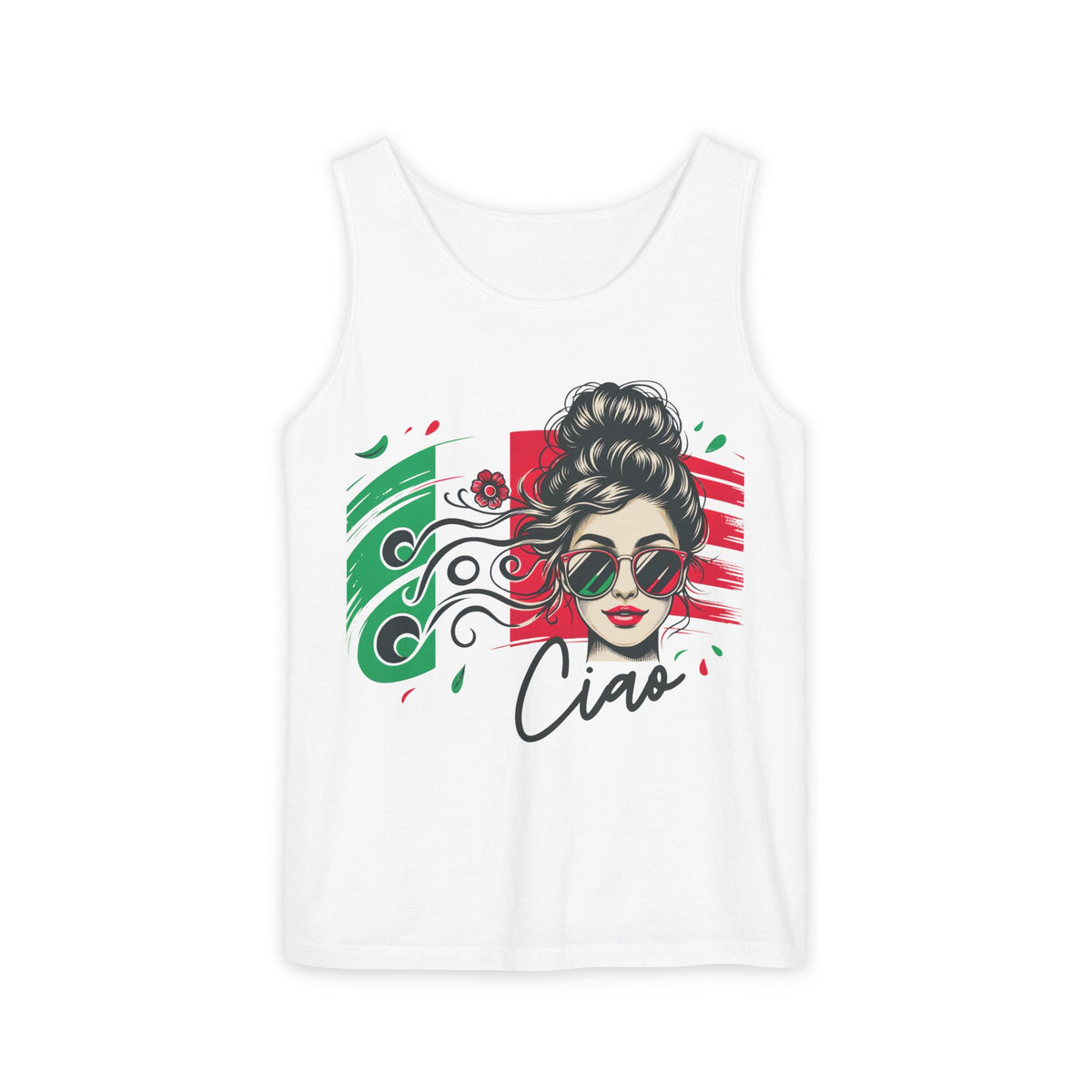 Ciao Italia Italian Girl Garment-Dyed Shirt | Italy Travel Lover Tank Top