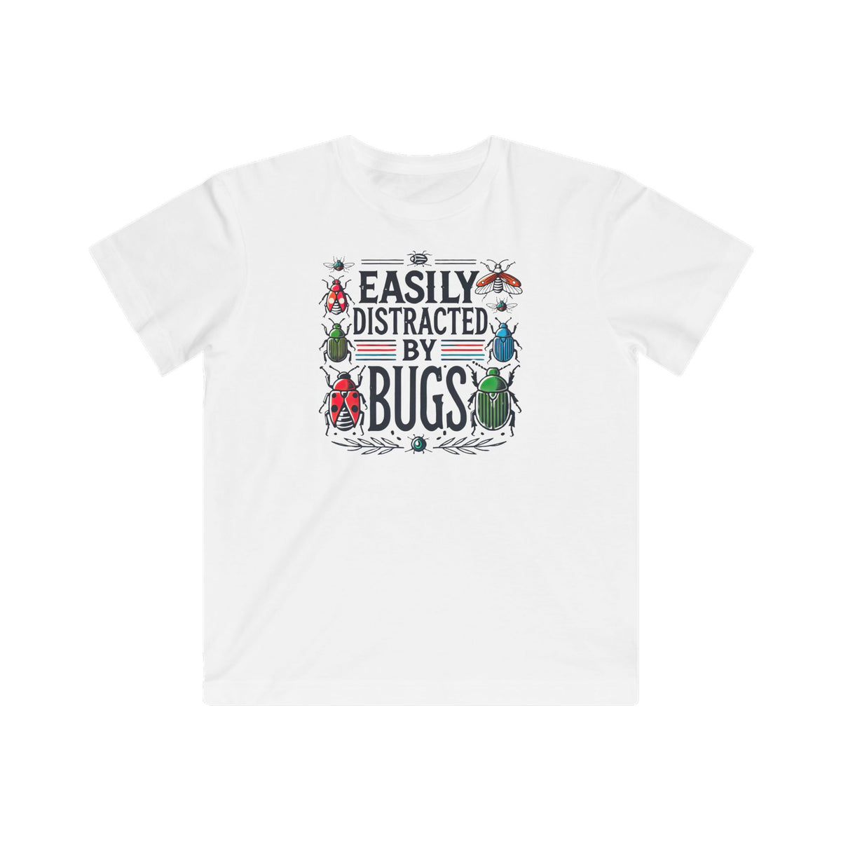 Easily Distracted By Bugs Funny Insect Shirt | Entomology Shirt | Nature Lover Gift | Bug Lover Shirt | Kids Fine Jersey T-shirt