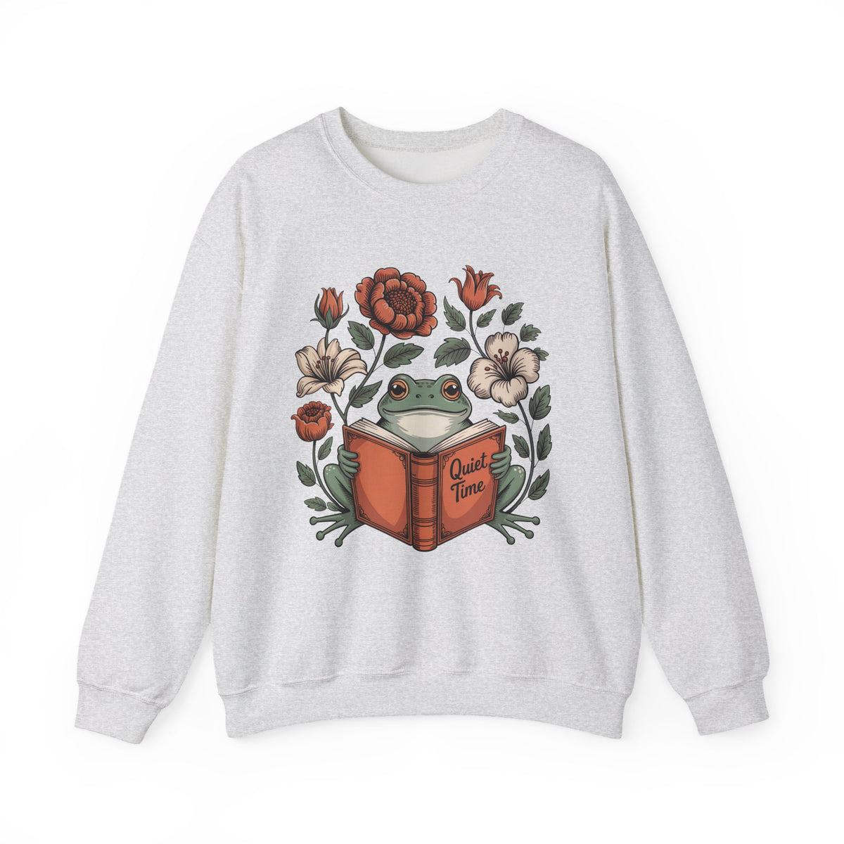 Cute Frog Bookish Shirt | William Morris Boho Reading Shirt | Unisex Crewneck Sweatshirt