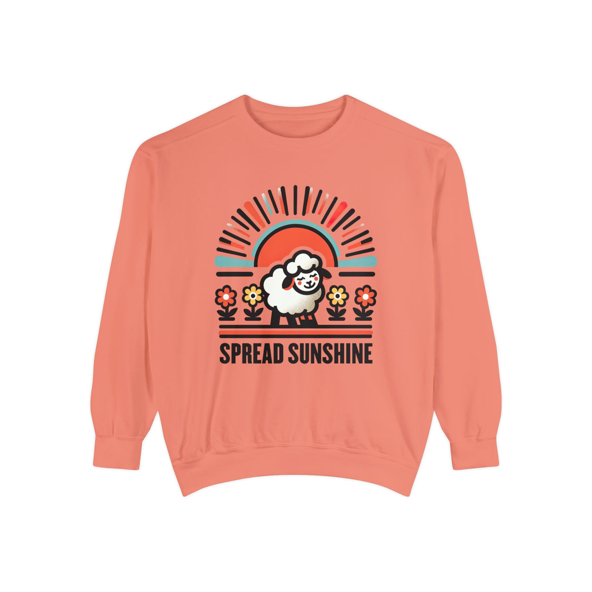 Spread Sunshine Cute Sheep Shirt | California Sunshine shirt | Nature Lover Gift | Unisex Garment-Dyed Sweatshirt