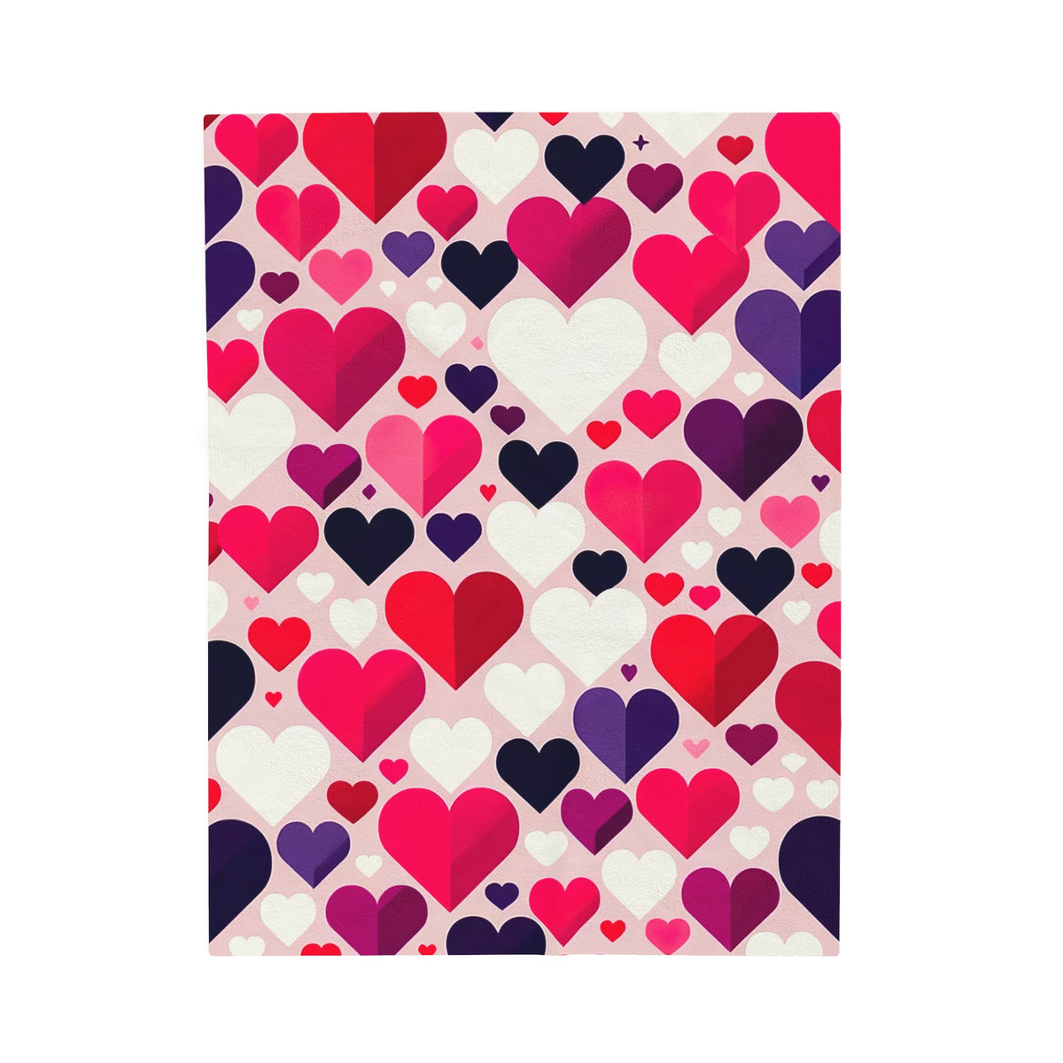 Cute Valentine Soft Throw Blanket | Valentine Hearts Velveteen Plush Blanket | Valentine Gift for Her | Velveteen Blanket