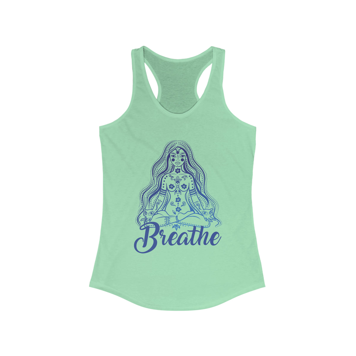Yoga Lover Breathe Meditation Shirt | Yoga Lover Gift | Women's Ideal Racerback Tank Top