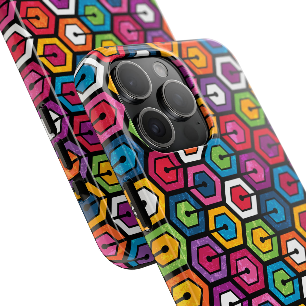 High Tech Geometric iPhone 15 14 13 12 11 Case (all models) | Geometric Design | Tough Phone Case