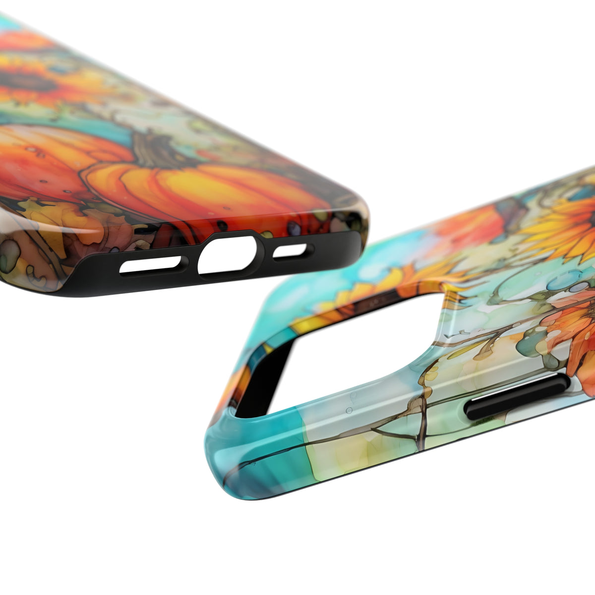 Pumpkin Fall Phone Case | iPhone 15 14 13 12 11 Phone Case | Sunflower Phone Case | Tough Impact-resistant Phone Case