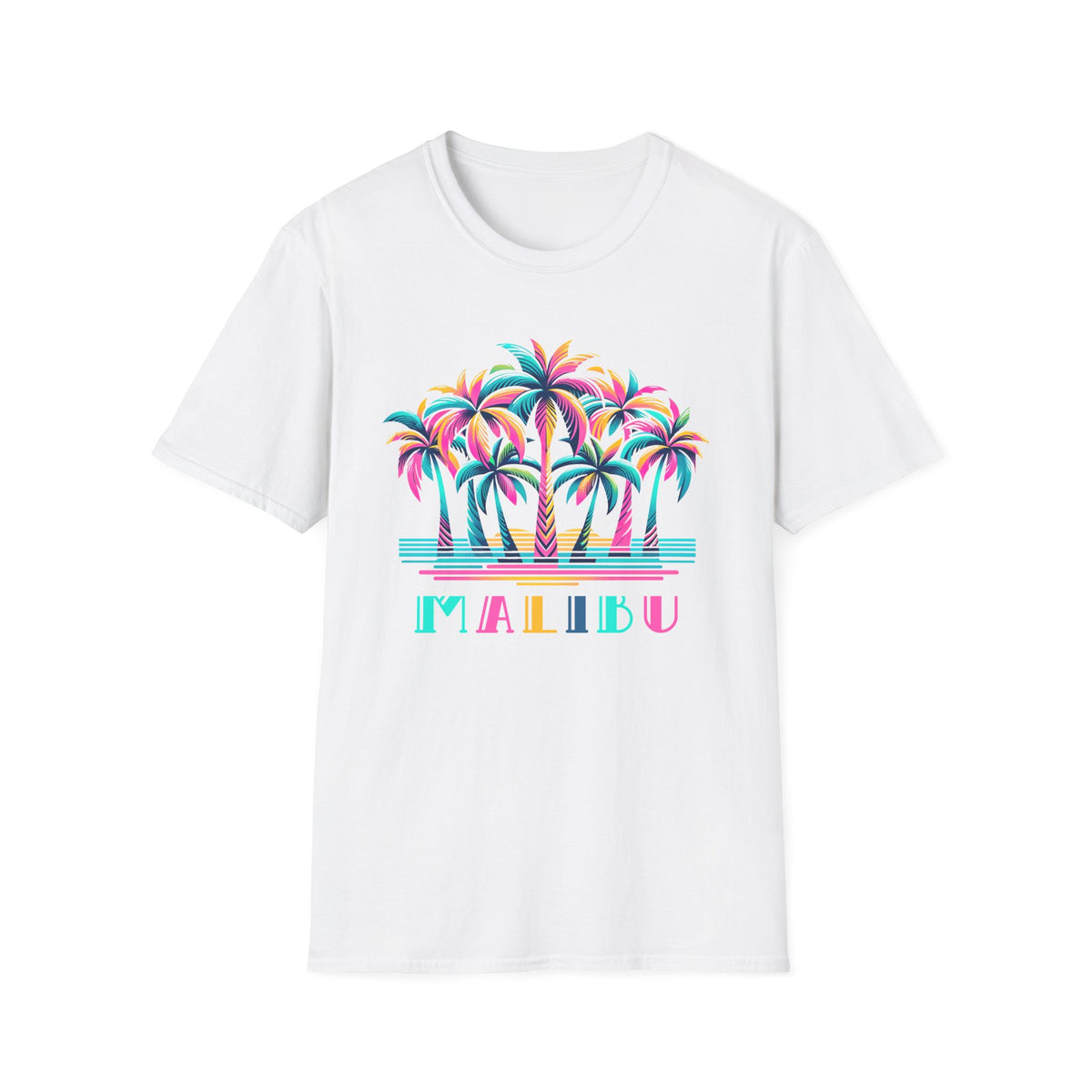 80's Retro Palm Tree Malibu Beach Shirt | California Beach Bum Shirt | Beach Lover Gift | Unisex Soft style T-Shirt