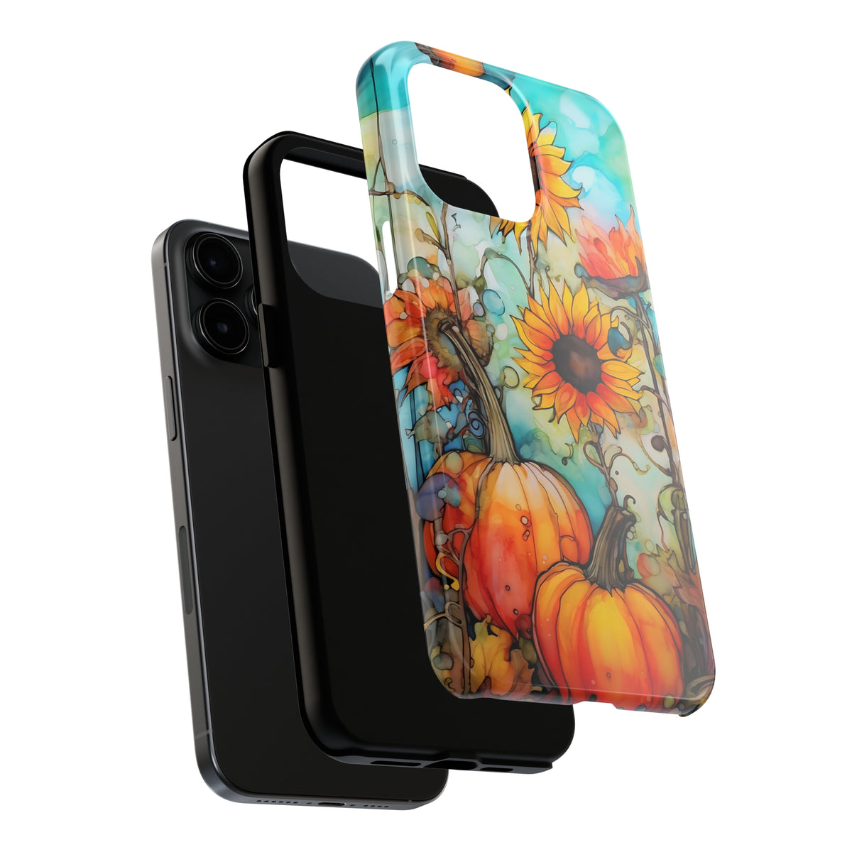 Pumpkin Fall Phone Case | iPhone 15 14 13 12 11 Phone Case | Sunflower Phone Case | Tough Impact-resistant Phone Case